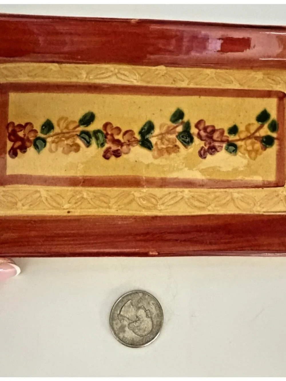 Vintage Terracotta Tray French Country Terre e Provence Made in France 8 Inch